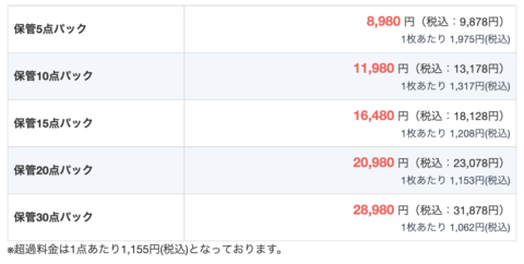 せんたく便 保管 料金